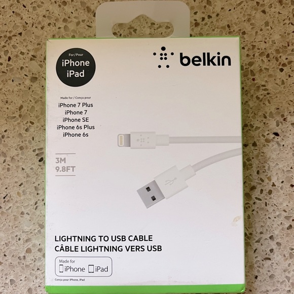 belkin Other - NEW Belkin Lightning to USB Cable 9.8 ft for Apple iPhone and iPad